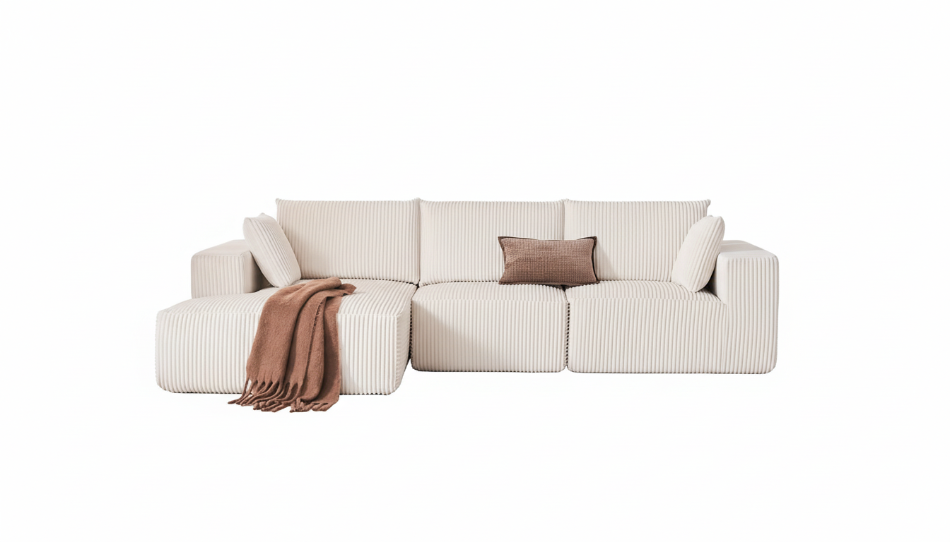 108” Modular Sectional Sofa, Cloud Sectional Couch with Deep Seat, Modern Modular L-Shape Sofa Couch with Chaise,Upholstered Boneless Couches for Living Room Bedroom (Beige, Left Facing Chaise)