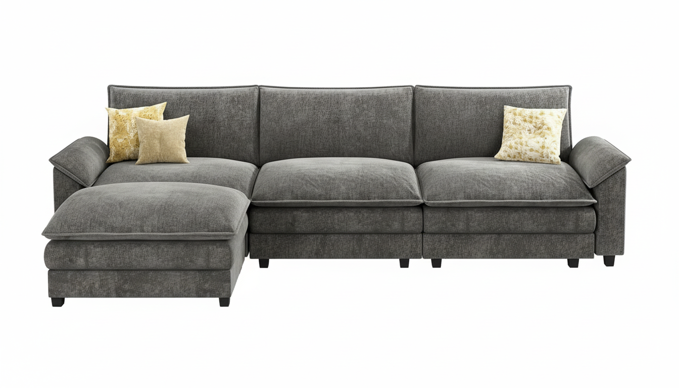 Homall 119" Modular Sectional Sofa with Reversible Ottoman - l shaped sectional sofa