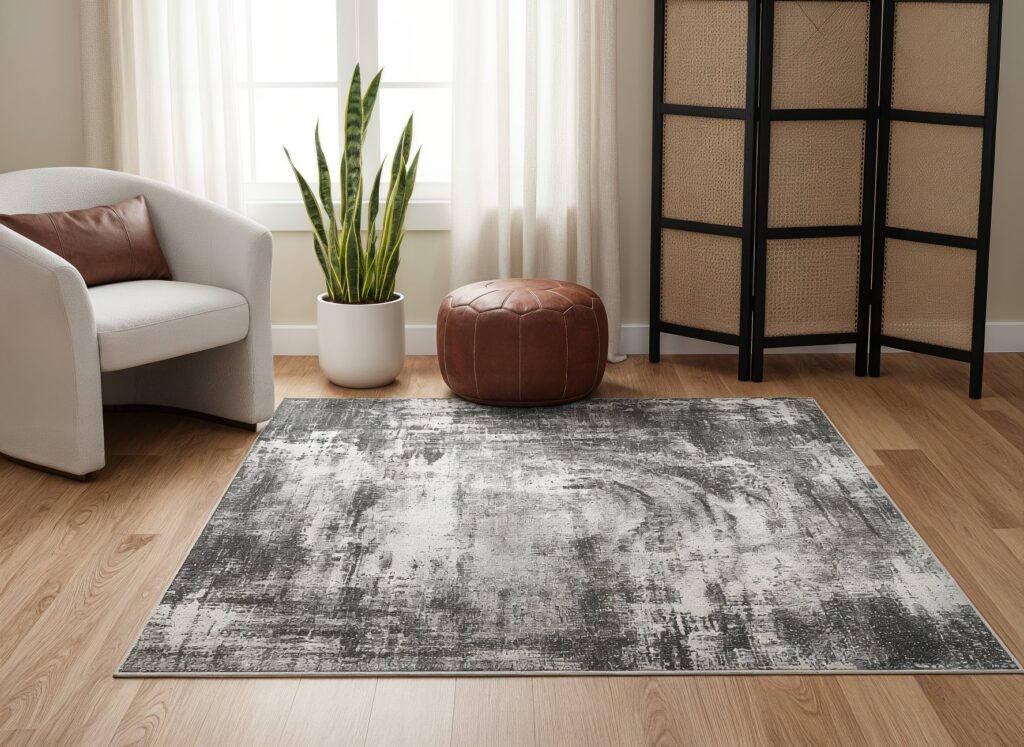 grey rug - small living room furniture