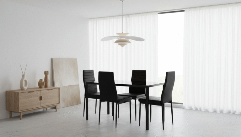 Read more about the article Modern Comfort Meets Stylish Living: FDW 5-Piece Black Dining Table Set for Small Spaces