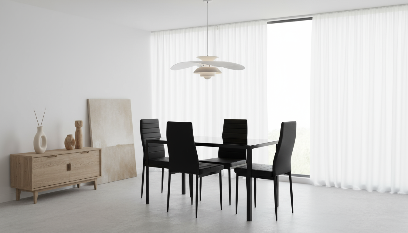 black dining room table
