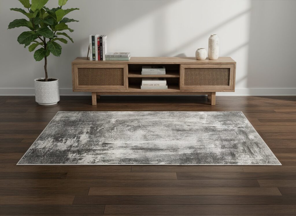 bluish grey rug - small living room furniture