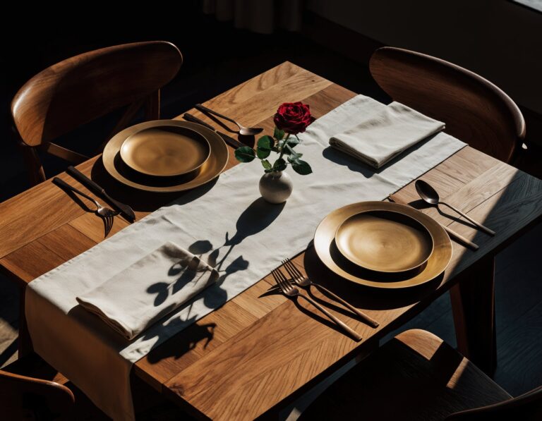 wooden dining and table, dining room interior idea