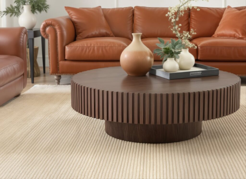 round wooden coffee table – Small Living Room Furniture